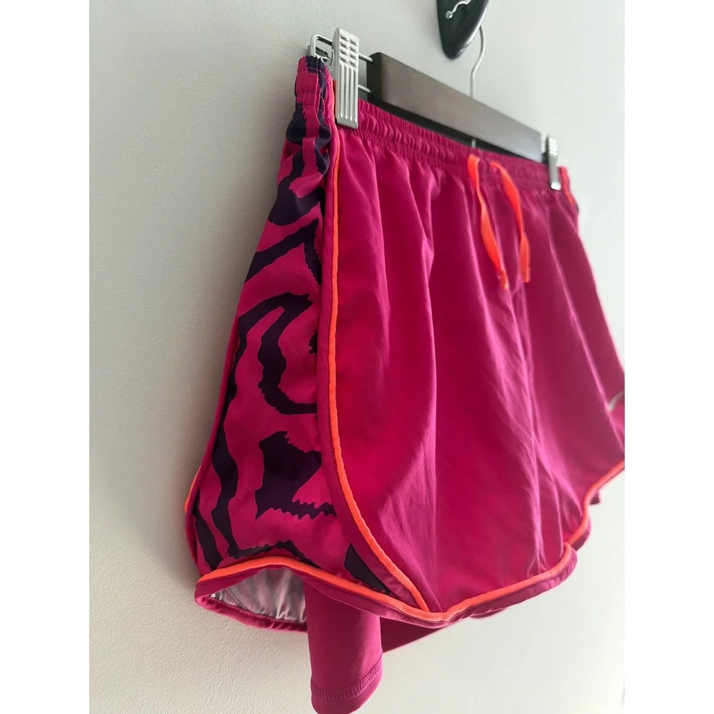 Nike Dri-FIT 10K 2-in-1 Running Shorts Pink Zebra Print DA1007-615 Womens XL